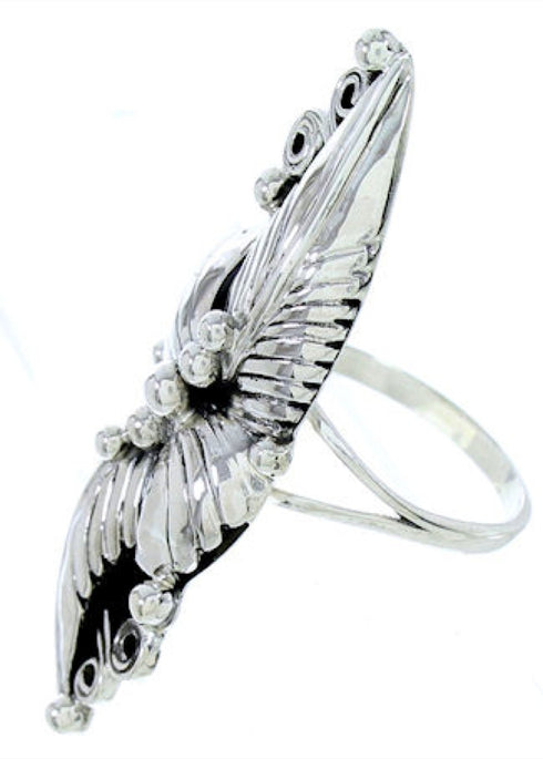 Sterling Silver Southwest Scalloped Leaf Ring Size 7-1/2 UX32026